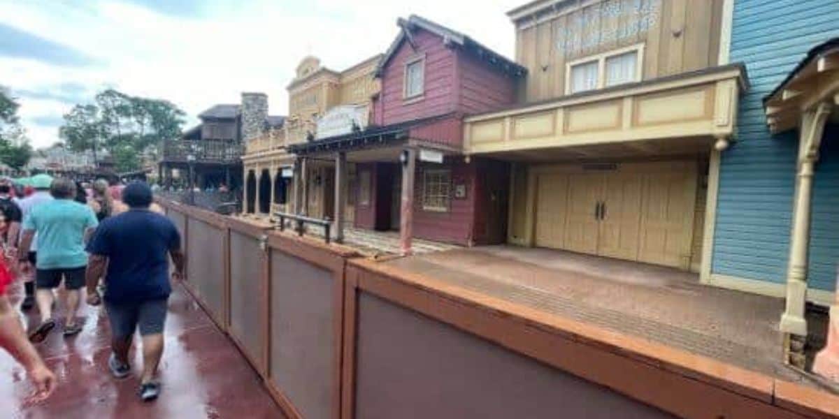 Construction in Frontierland at Magic Kingdom.