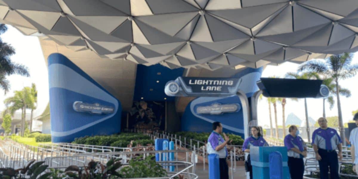 The entrance to the Spaceship Earth ride at EPCOT.