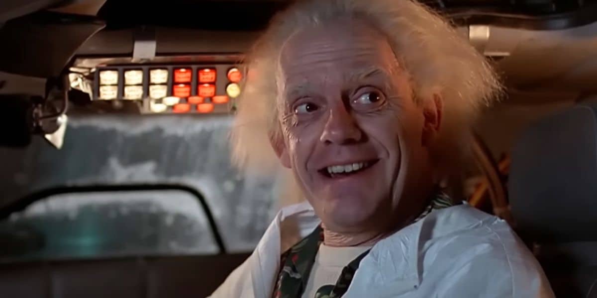 Doc Brown prepping the DeLorean for time travel in 'Back to the Future'