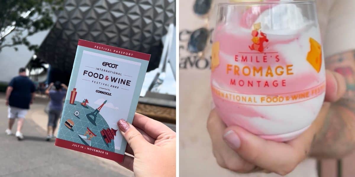 epcot food and wine passport (left) strawberry soft serve (right)