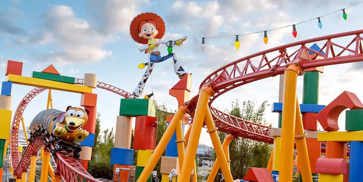 Slinky Dog Dash Disney roller coaster in Toy Story Land at Disney's Hollywood Studios