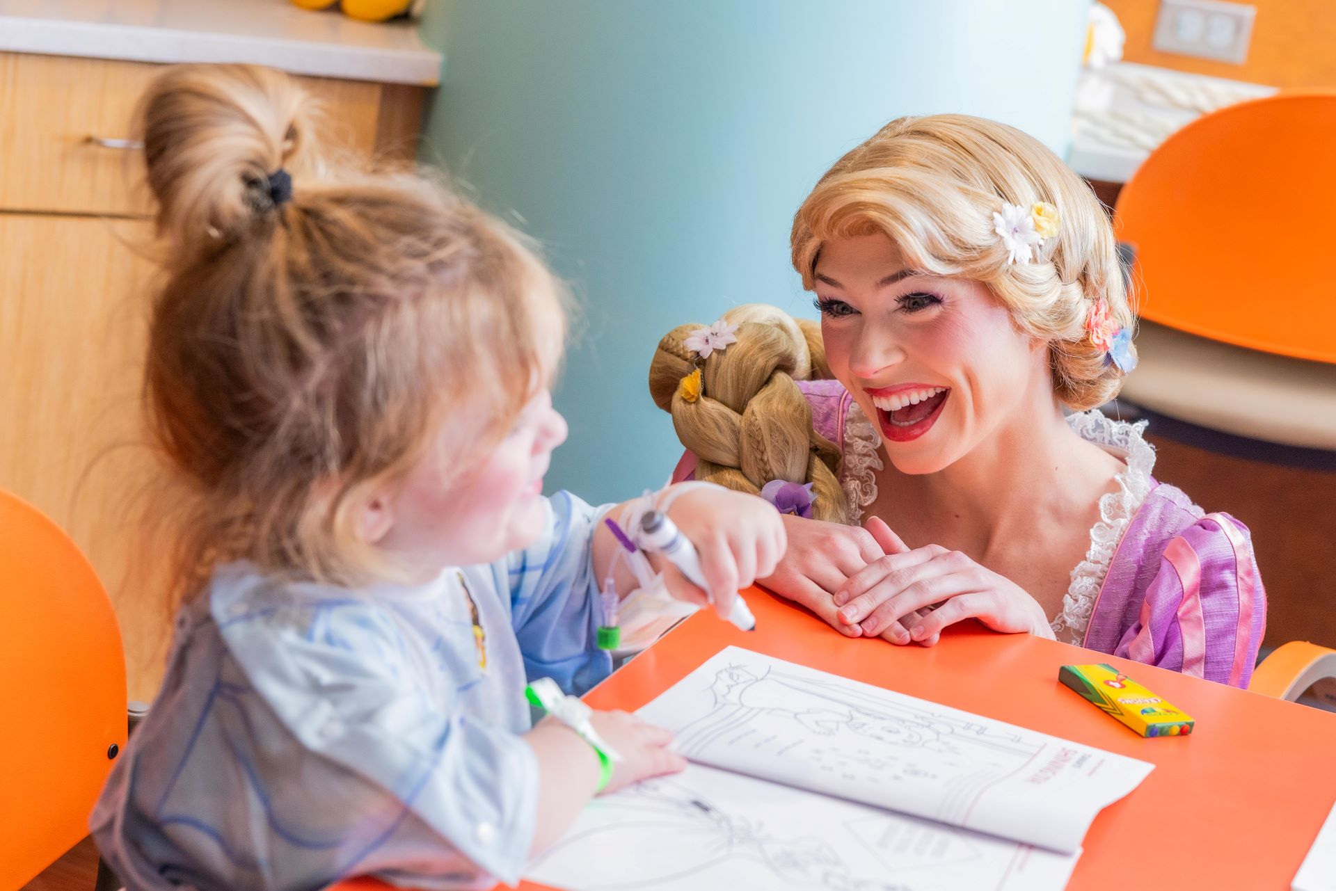 Rapunzel Meeting Children at AdventHealth for Children