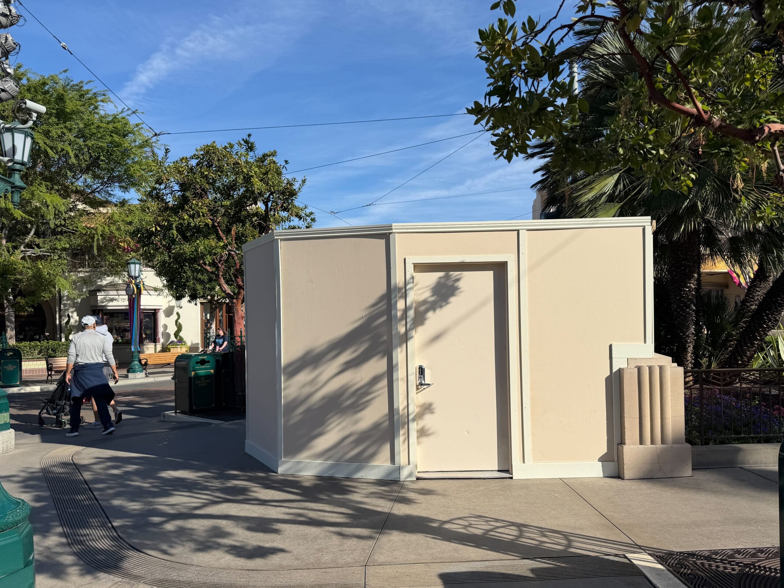 "Storytellers" Statue Surrounded by Construction Walls