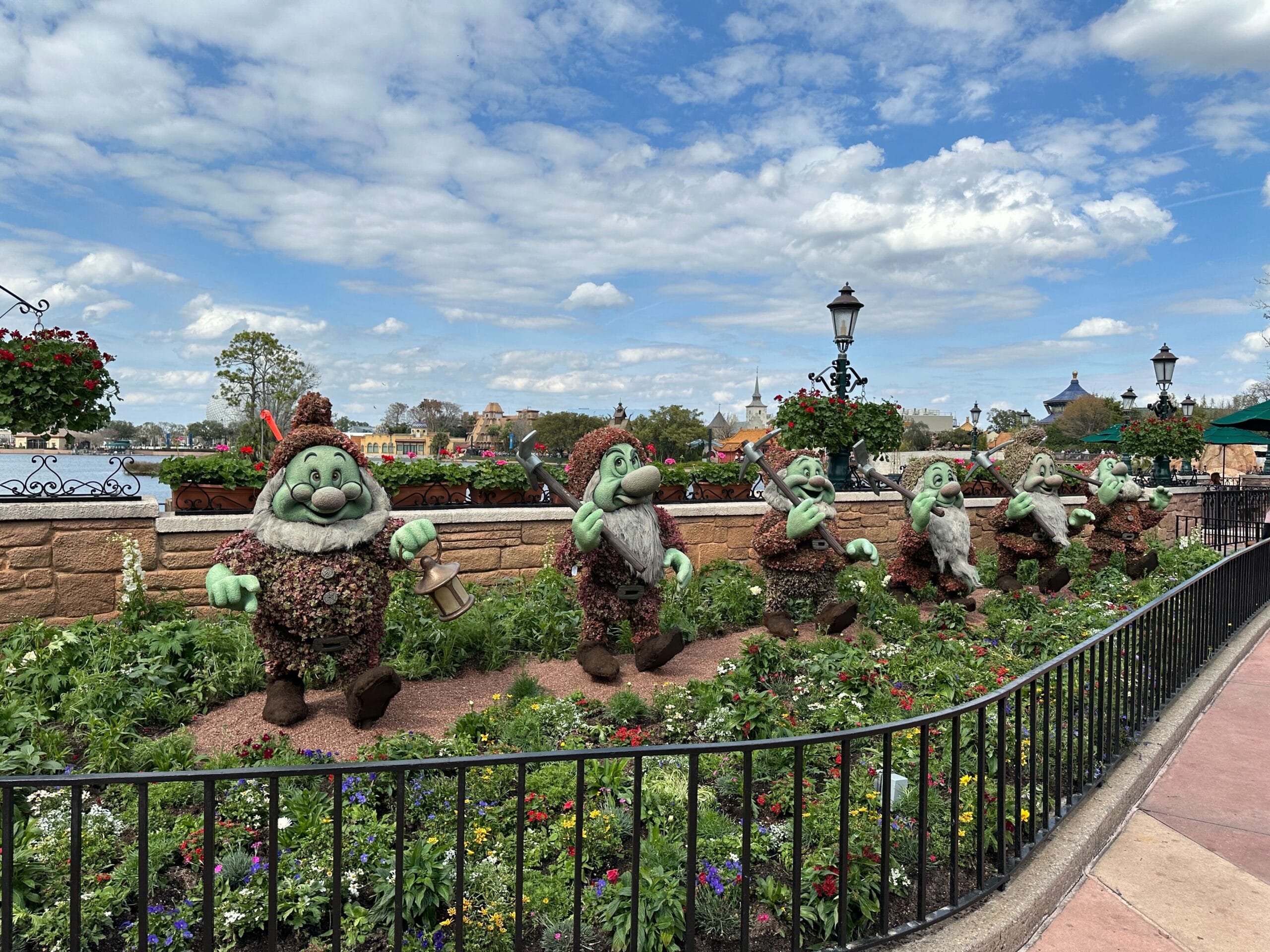 Seven Dwarfs topiary at EPCOT for the 2026 Flower and Garden Festival